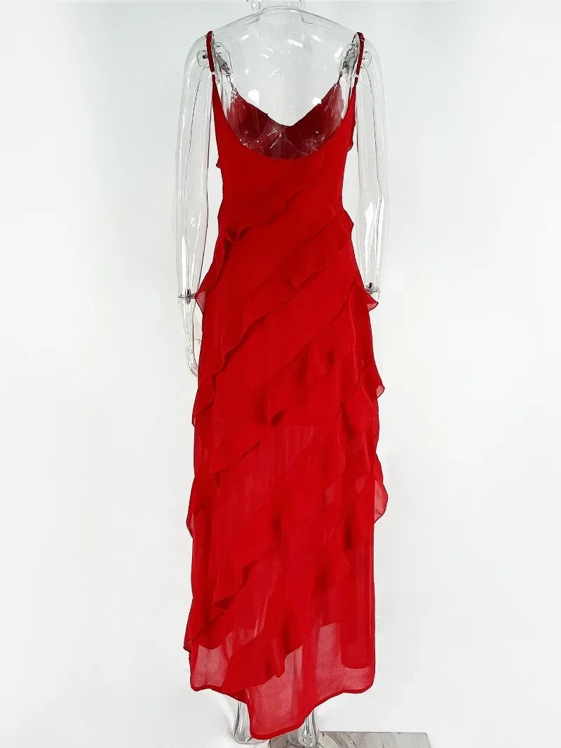Rote Chiffon-Unterkleider für Damen