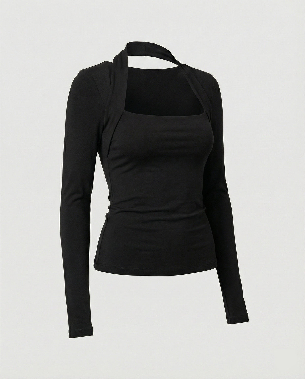 Damen Langarmshirt Slim Fit Schwarz