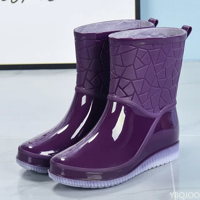 Damen Kurze Wasserdichte Regenstiefel