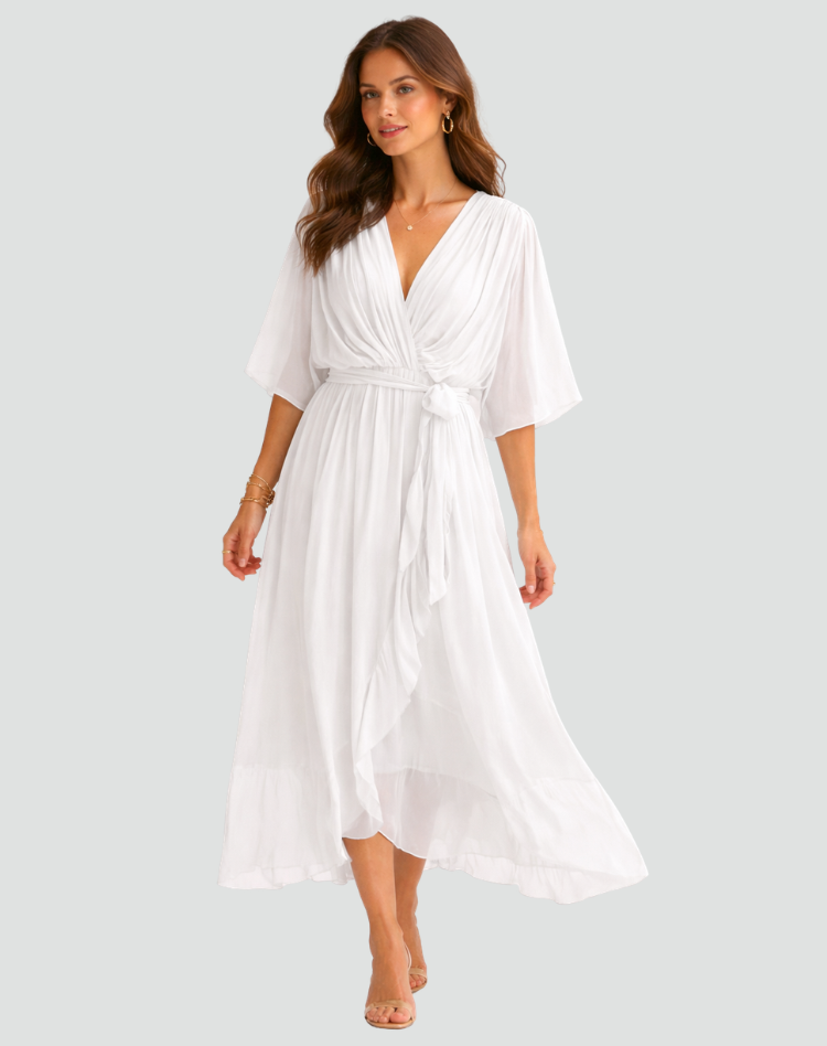 Damen Wickel Maxikleid Für Den Sommer