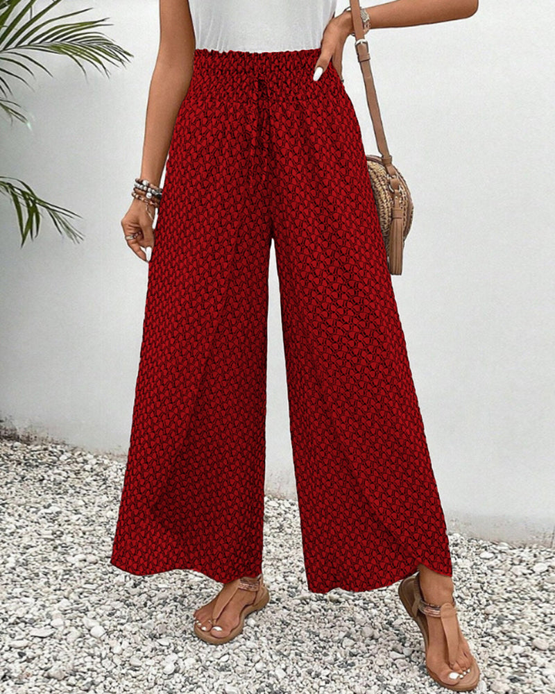 Damen Weite Hose Mit Geometrischem Muster