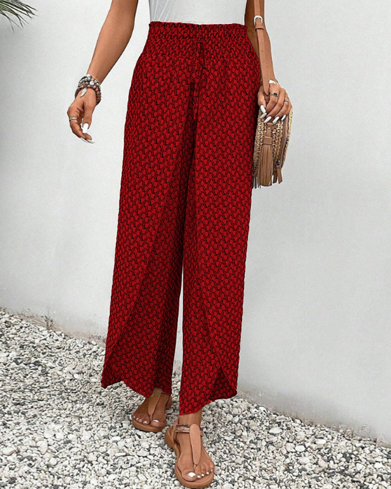 Damen weite Hose mit bequemem Sitz und grafischem Print