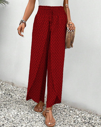 Damen weite Hose mit bequemem Sitz und grafischem Print