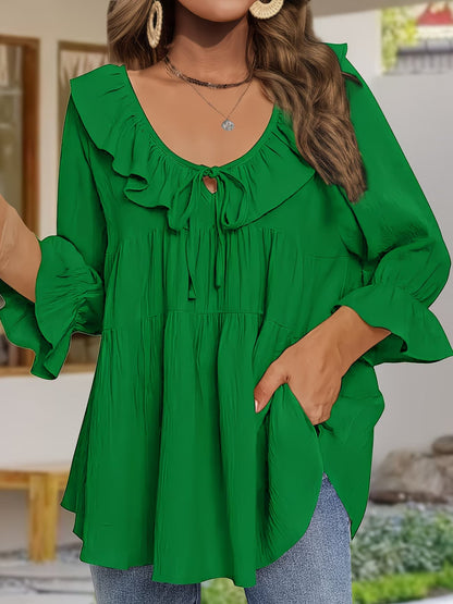 Elegante Bluse mit Rüschenkragen für Damen