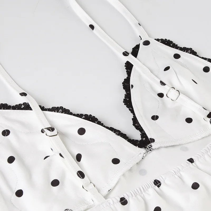 Ärmelloses langes Kleid mit Polka-Dots