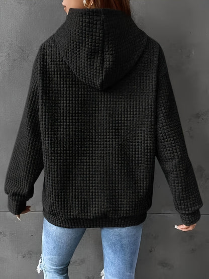Weicher Kapuzenpullover mit modernem Waffelmuster