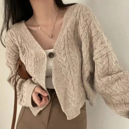 Damen Strickpullover mit V-Ausschnitt und lockerem Sitz