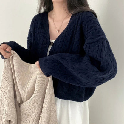 Damen Strickpullover mit V-Ausschnitt und lockerem Sitz