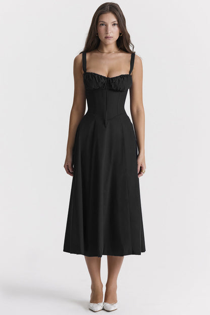 Florales Bustier-Midriff-Cutout-Bodycon-Kleid