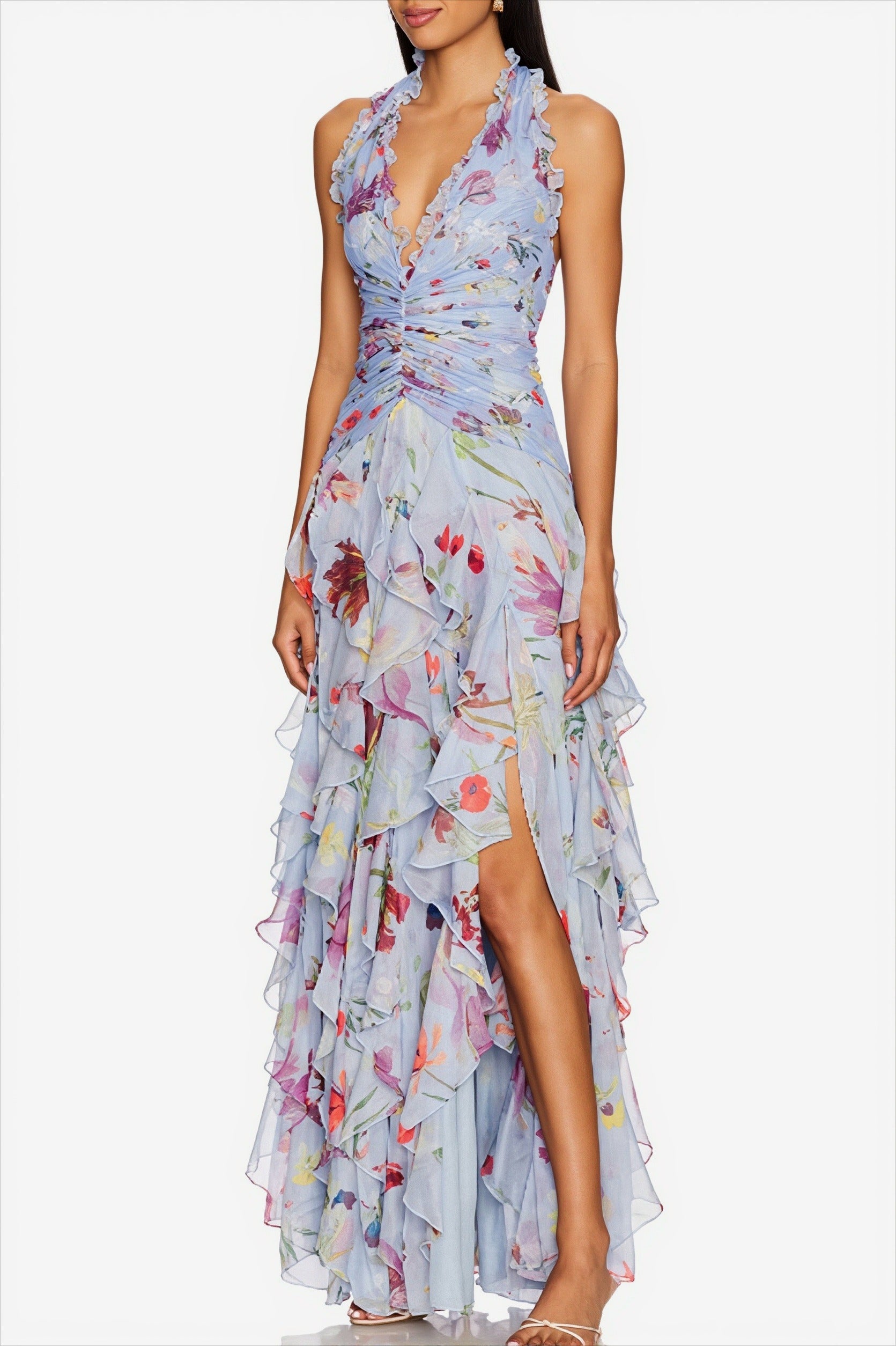 Elegantes Chiffon-Maxikleid für Urlaub, Hochzeit und besondere Anlässe