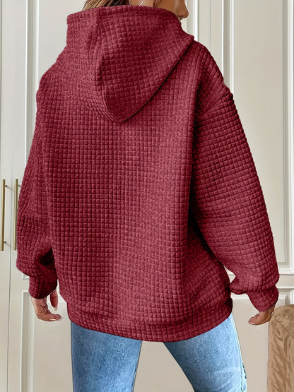 Damenpullover mit dekorativer Waffelstruktur