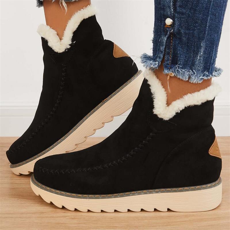 Damen-Ankle-Boots mit kuscheligem Kunstfellfutter im Inneren