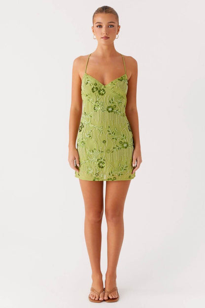 Paillettengeschmücktes kurzes Kleid