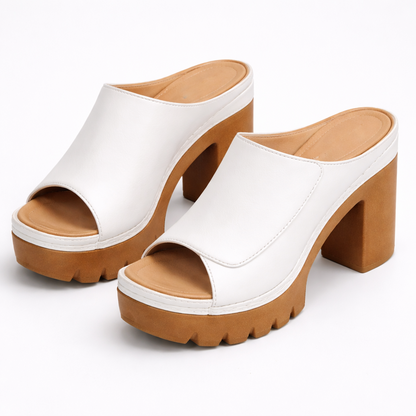 Damen Plateau Sandaletten Mit Blockabsatz Elegant
