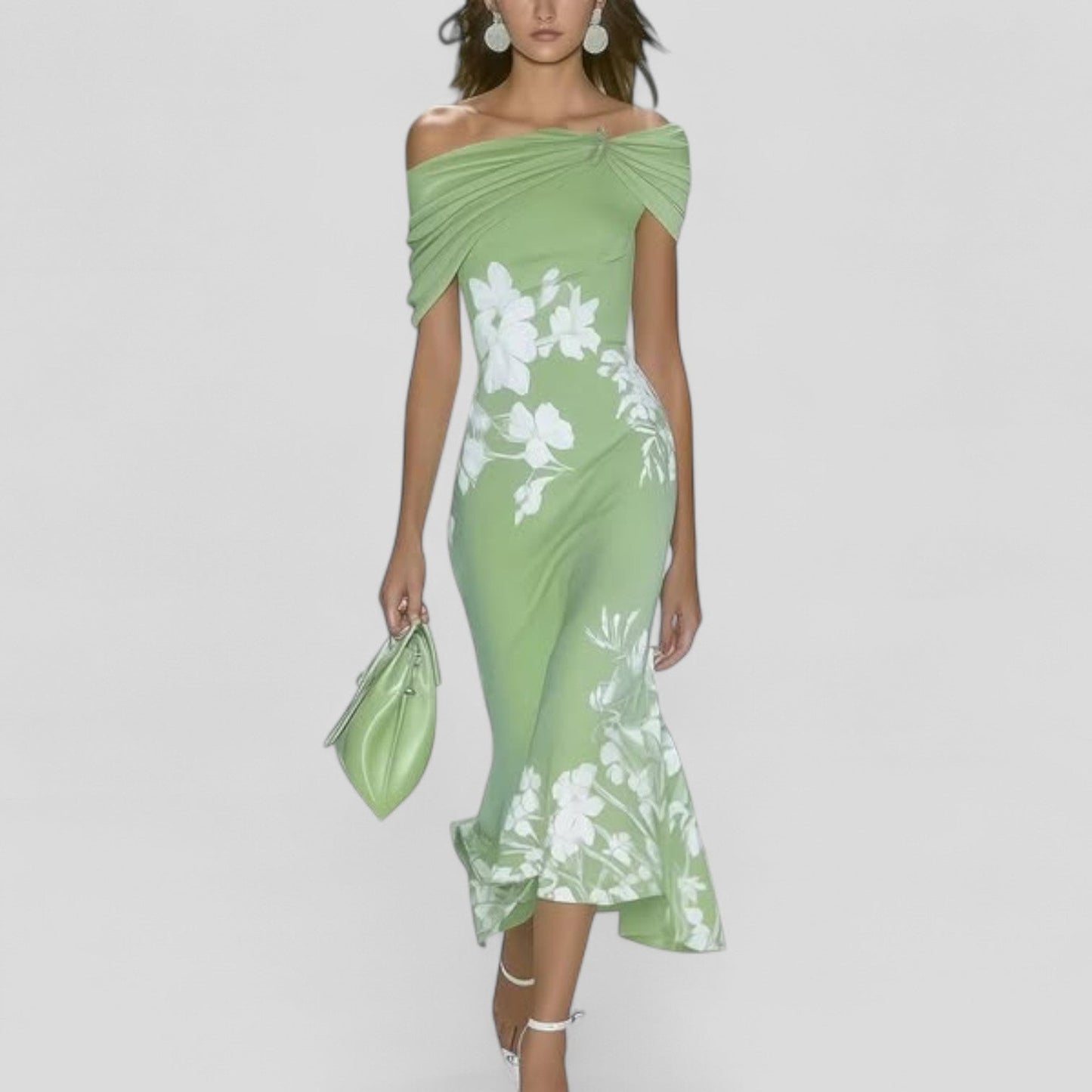 Bedrucktes Midi-Kleid mit lockerem Schnitt