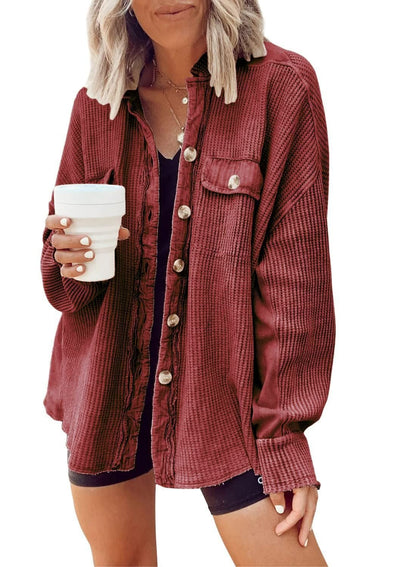 Damen Hemdjacke Mit Reverskragen Und Asymmetrischem Saum