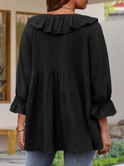 Elegante Bluse mit Rüschenkragen für Damen