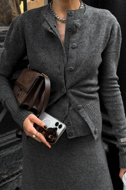 Damen-Cardigan mit Knopfleiste aus weichem Strick