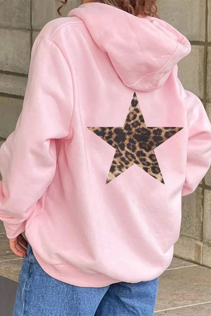 Damen Kapuzenpullover Mit Sternprint Und Lockerer Passform