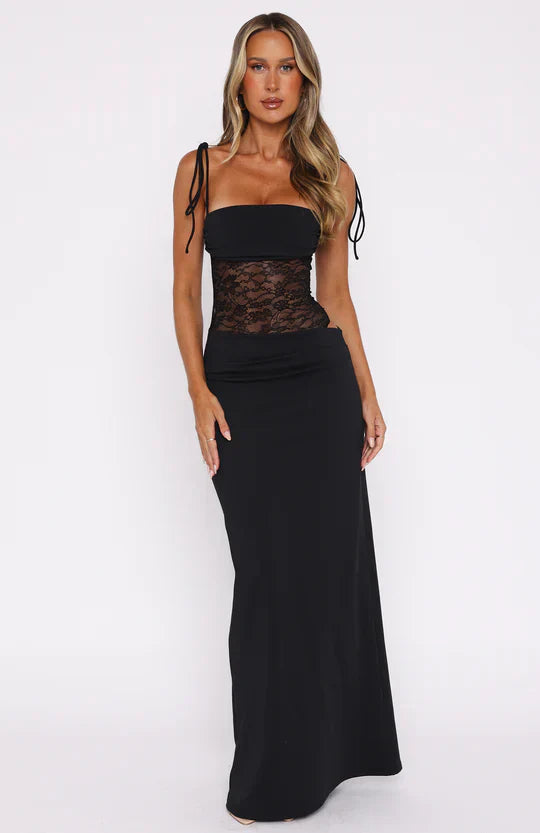 Maxikleid für Hochzeitsgast und festliche Events mit Spitzenoberteil