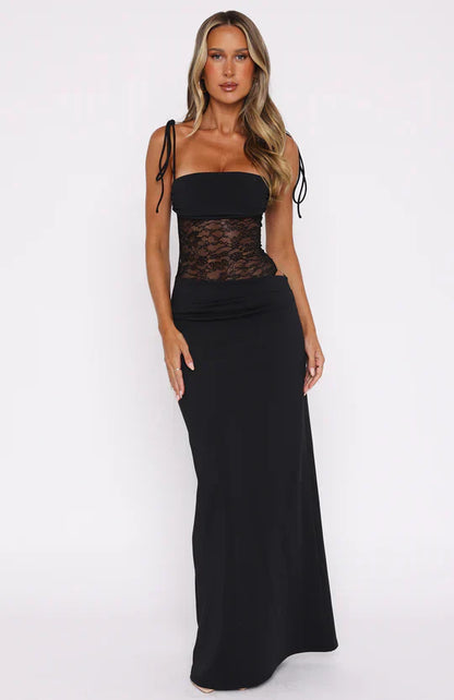 Damen Maxikleid Mit Spitzenoberteil Für Besondere Anlässe