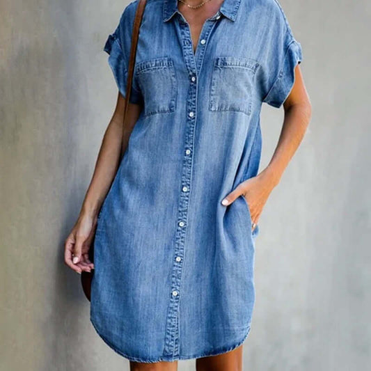 Elegantes Damen-Jeanskleid in stilvollem Alltagsdesign
