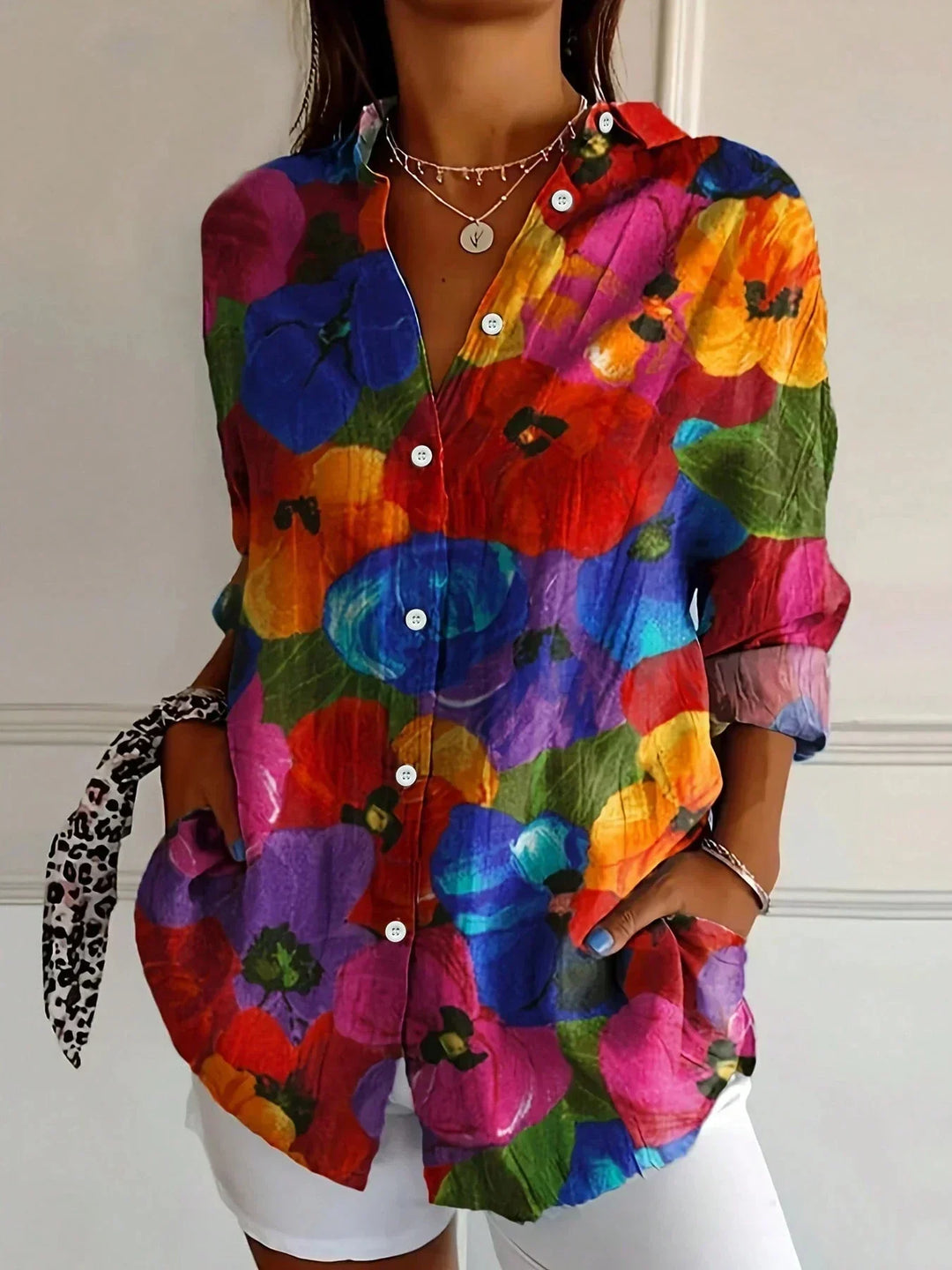 Elegantes Langarmhemd mit Muster