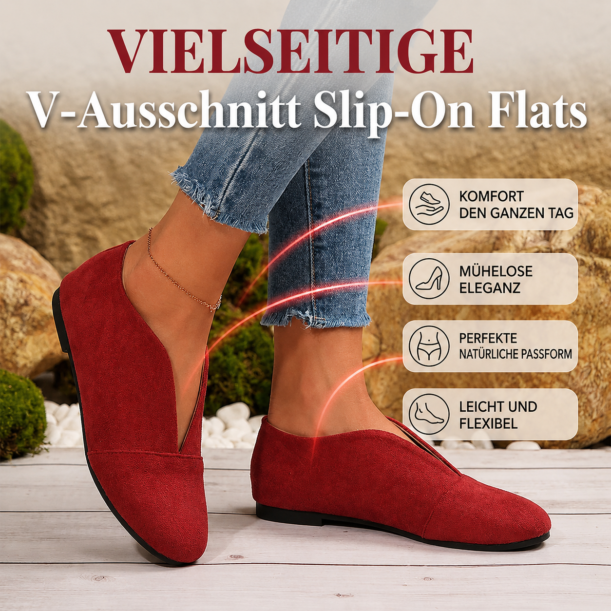 Damen Slipper in seitlicher Ansicht mit schlichtem Design