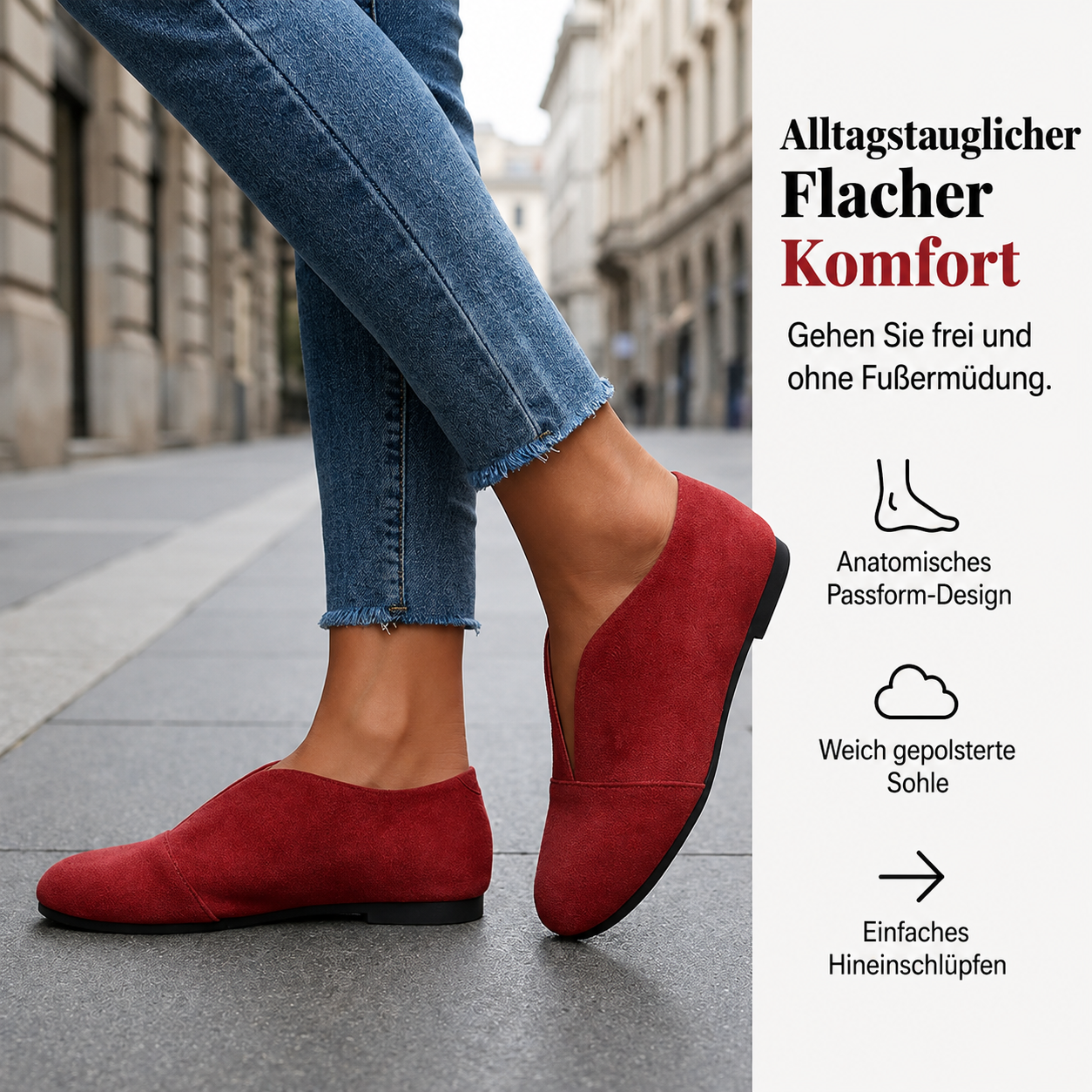Schlichte Damen Slipper mit V-Ausschnitt und weicher Optik