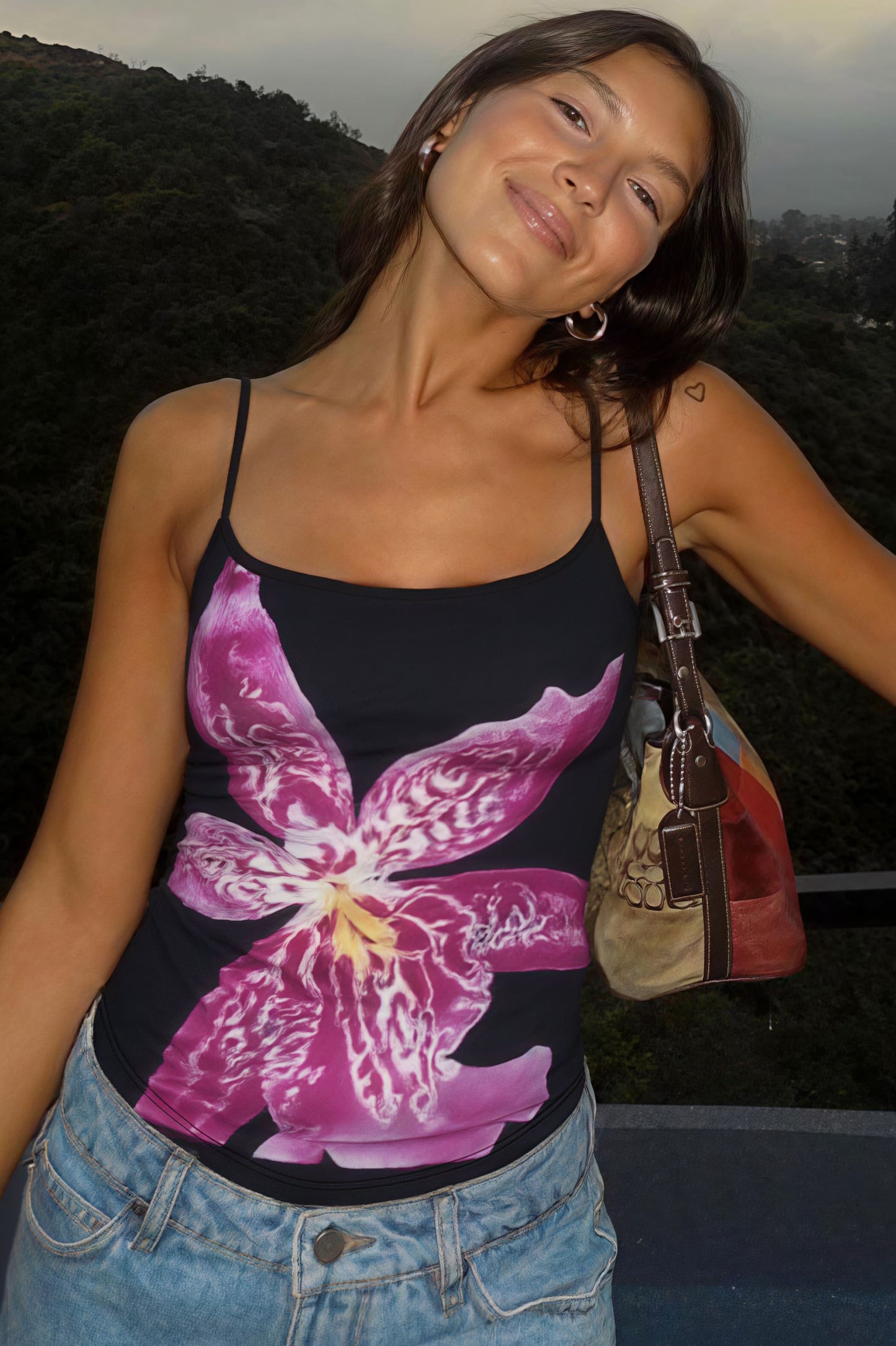 Damen Cami Top Mit Blumenprint Slim Fit