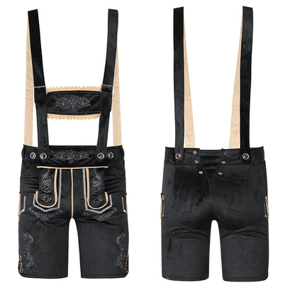 Schwarze Lederhose mit traditionellem Trachtenstil