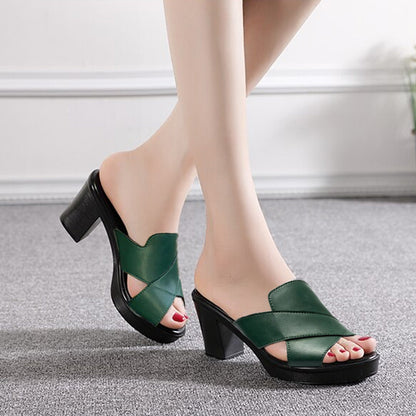 Damen Chunky Platform High Heel Sandalen