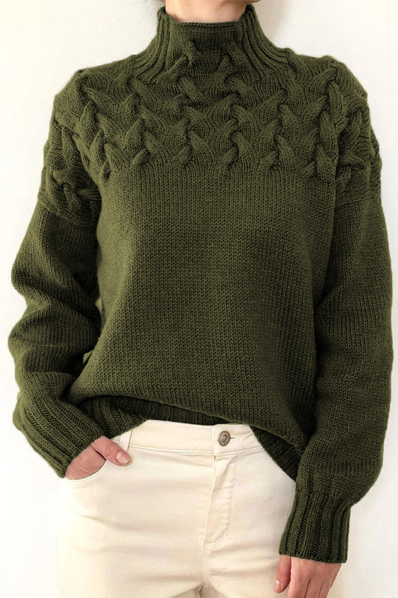 Lässige Rollkragenpullover aus festem Gewebe
