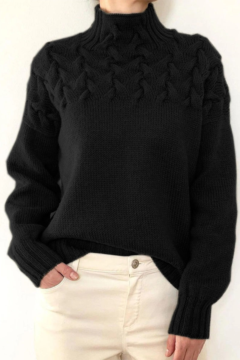 Lässige Rollkragenpullover aus festem Gewebe