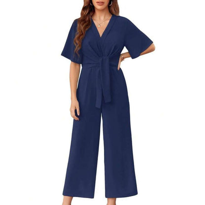 Damen Jumpsuit mit Taillenknoten in sommerlichem, stilvollem Look