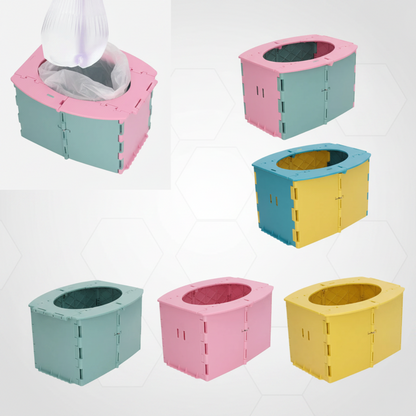 Tragbares Kinderpotty aufgeklappt mit stabiler Sitzfläche