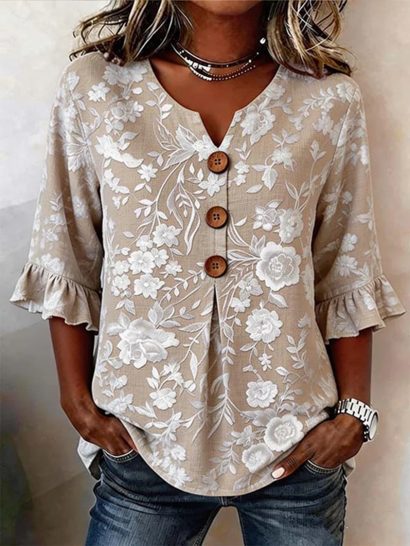 Elegante Bluse mit Blumenmuster für Damen