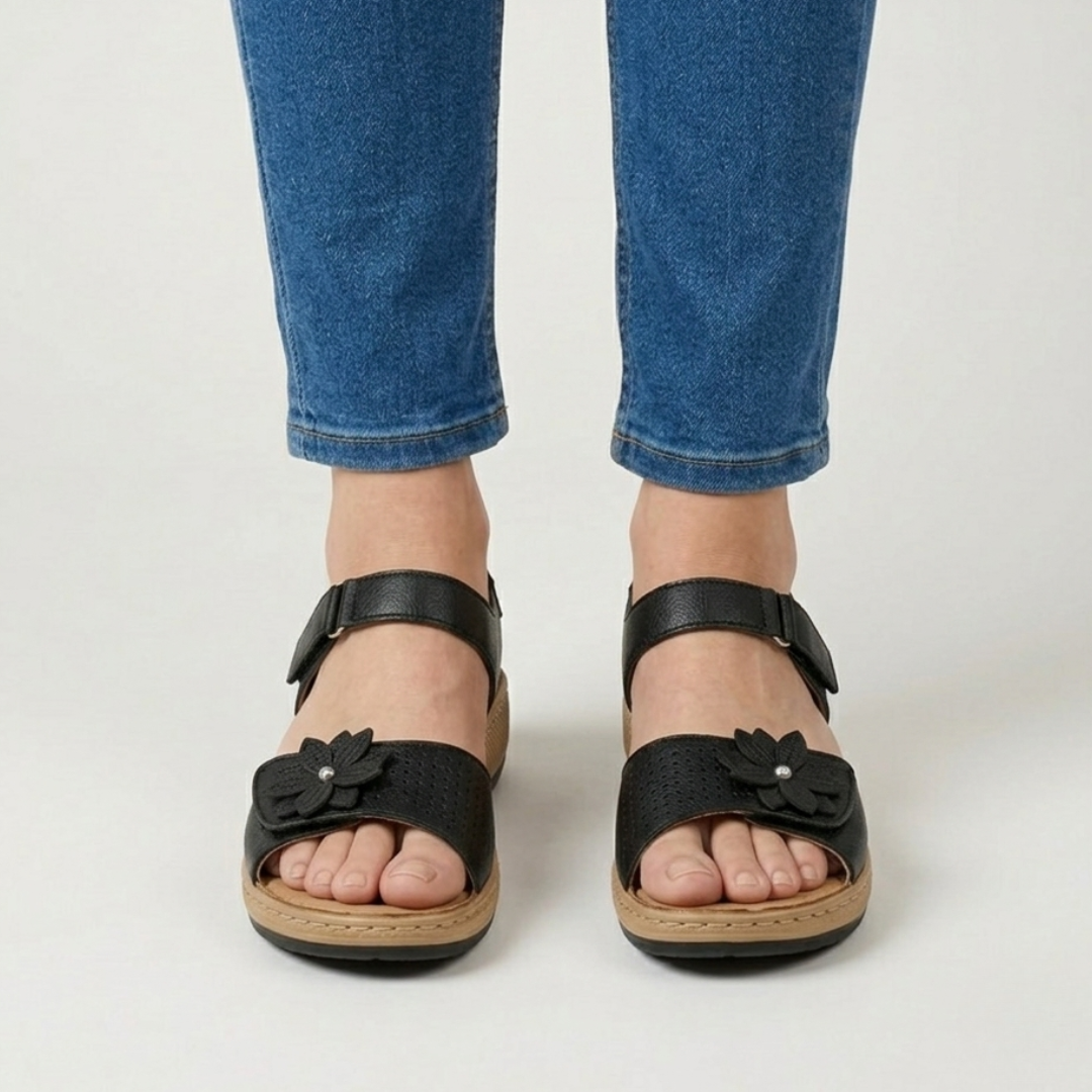 Damen Bequeme Sandalen mit Blumenmuster