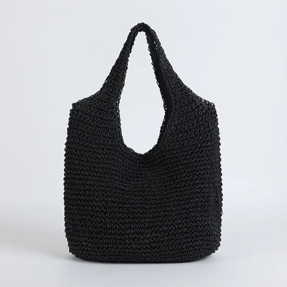 Elegante Stroh-Strandtasche