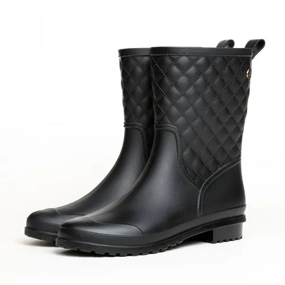 Damen-Regenstiefel mit hohem Schaft und markanter Plateau-Sohle