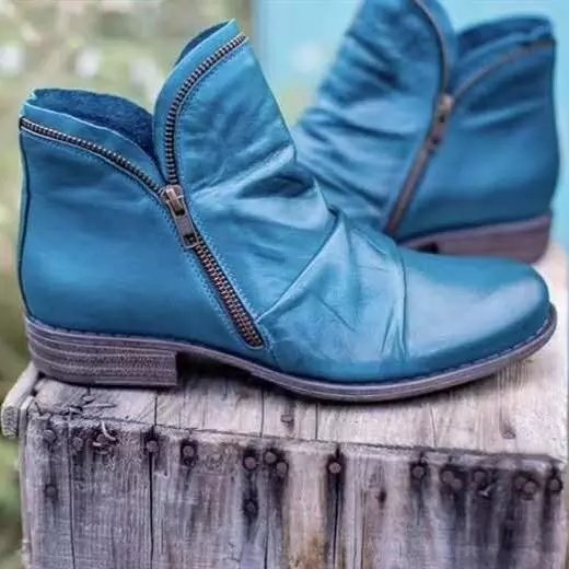 Knöchelhohe Damenstiefeletten mit bequemem Vintage-Absatz