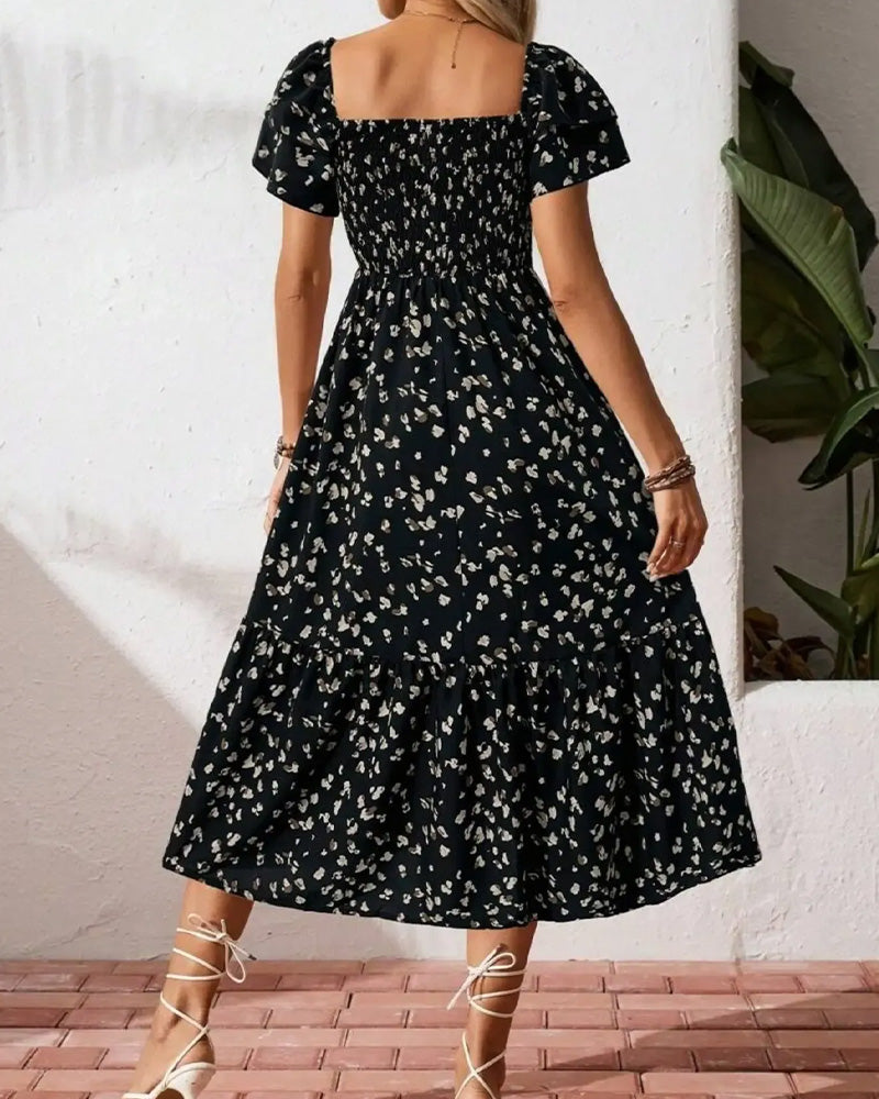 Damen Midikleid in A-Linie in Rückansicht