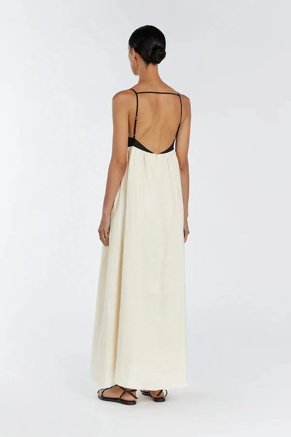 Freizeitliches Maxikleid aus Leinen für Damen in fließender Silhouette