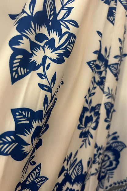 Polyester Spaghetti-Träger Midikleid Blau
