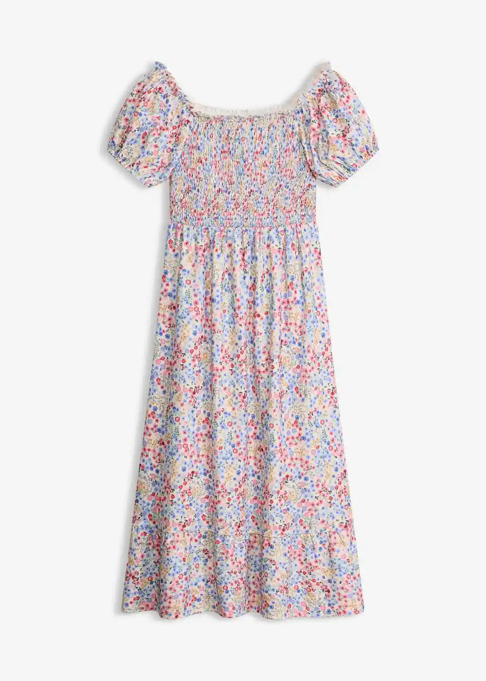 Damen Midikleid Off Shoulder Mit Blumenmuster