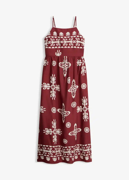 Damen Maxikleid mit Ethno-Muster im Boho-Look in ganzer Ansicht