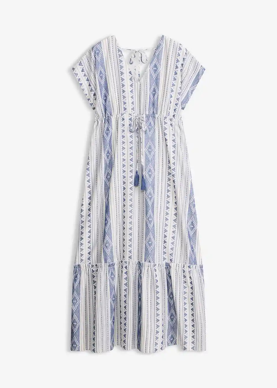 Damen Maxikleid Mit Ethno Streifen Für Urlaub Und Strand