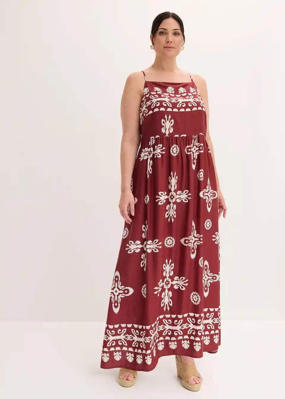Damen Freizeitkleid mit Ethno-Muster und fließender Silhouette