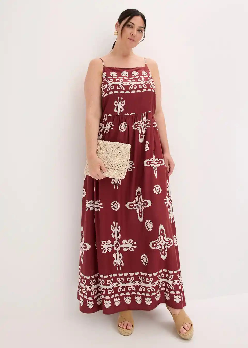 Damen Sommerkleid mit Ethno-Print und luftigem Fall in Detailansicht
