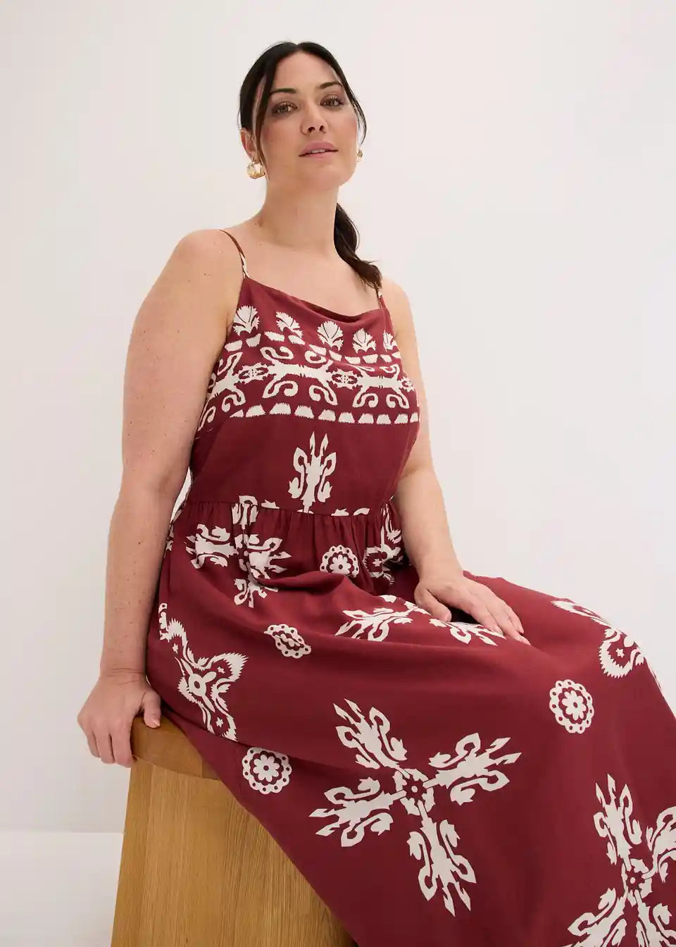 Damen Maxikleid mit Ethno-Muster für Urlaub, Strand und Freizeit
